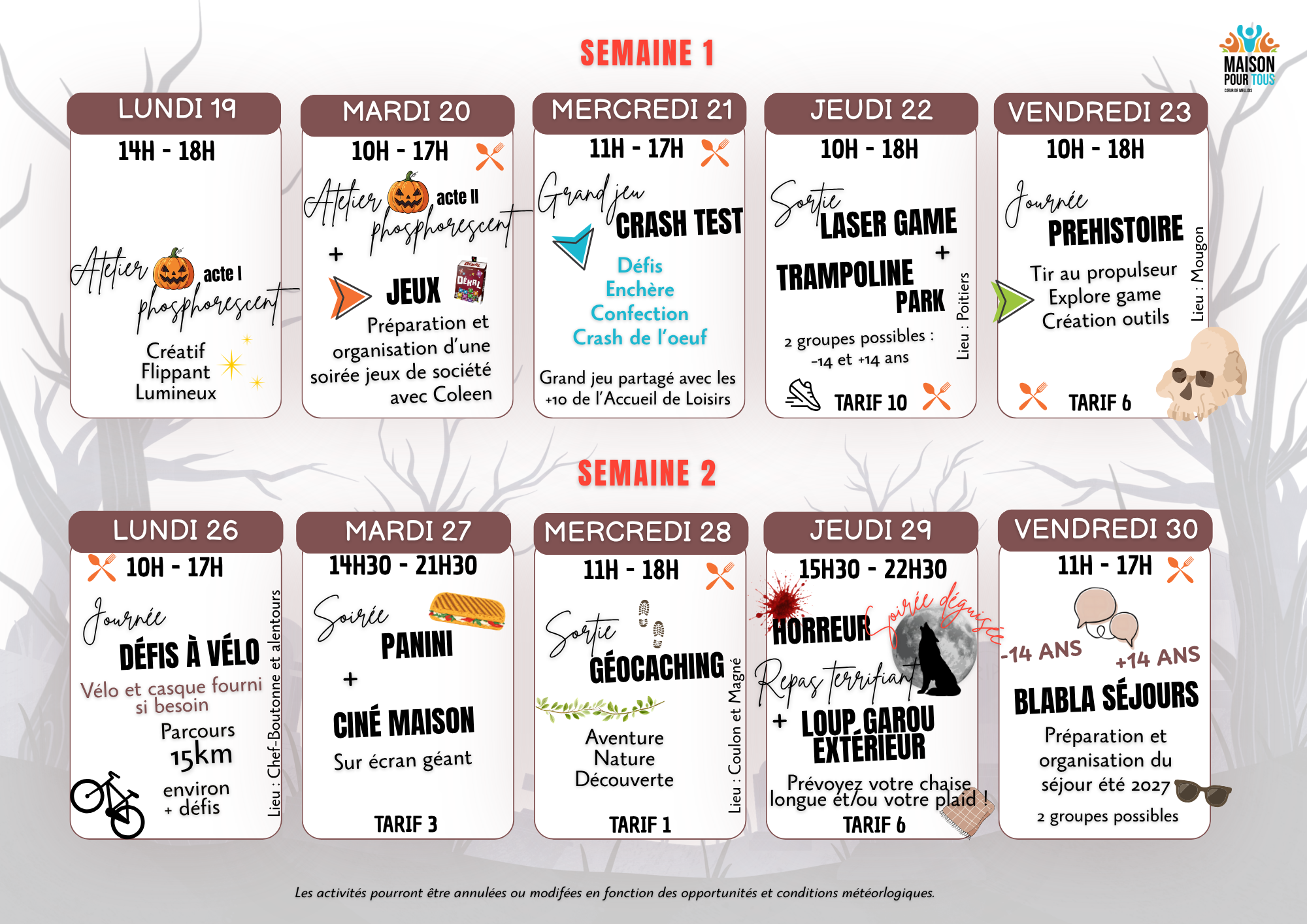 Programme MPT toussaint